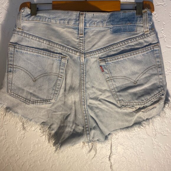 Vintage Levi’s 510 Light Wash Distressed Denim Shorts - Size 27 | Denim by Orlee - Picture 1 of 8